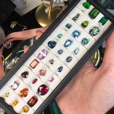 Caja de colección de cuentas de jade gemas de diamantes sueltas soporte de almacenamiento de joyas organizador