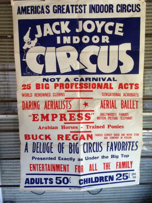 Unique CIRCUS POSTER - 1960s Vintage - Jack Joyce Circus - Big 1 Sheet - Rare!