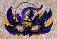 Mardi Gras Feather Masquerade Eye Mask