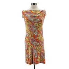 Lauren Ralph Lauren Paisley Off the Shoulder Multicolor Dress Womens Medium