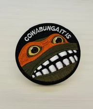 TMNT Ninja turtles Cowabunga Vintage Tactical Military Morale Patch Hook loop 90