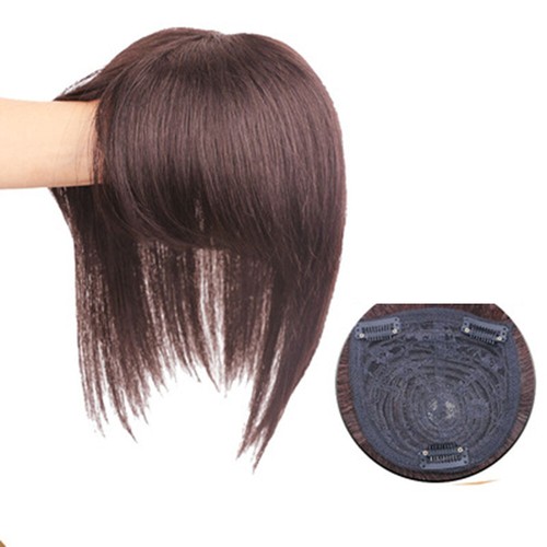 100 % echtes Echthaar Topper Toupee Clip Haarteil Pony Bob Top Perücke für Frauen - Bild 16 von 32