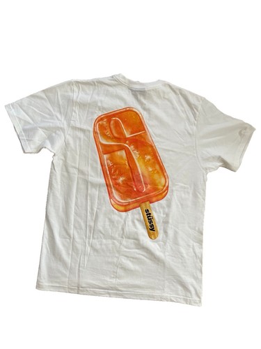 NWT Stussy Popsicle T-shirt sz L White **RARE** Free Shipping!!