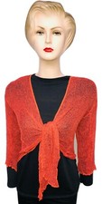 New Womens Tie Up Open Front Shrug Ladies Knitted Cropped Bolero beach summer