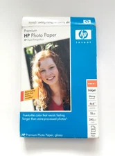 Premium HP Photo Paper Inkjet Glossy 4 X 6 Open Box 58 Sheets