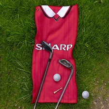 Manchester Red 1999 Home Shirt Retro Football Personalised Vintage Golf Towel