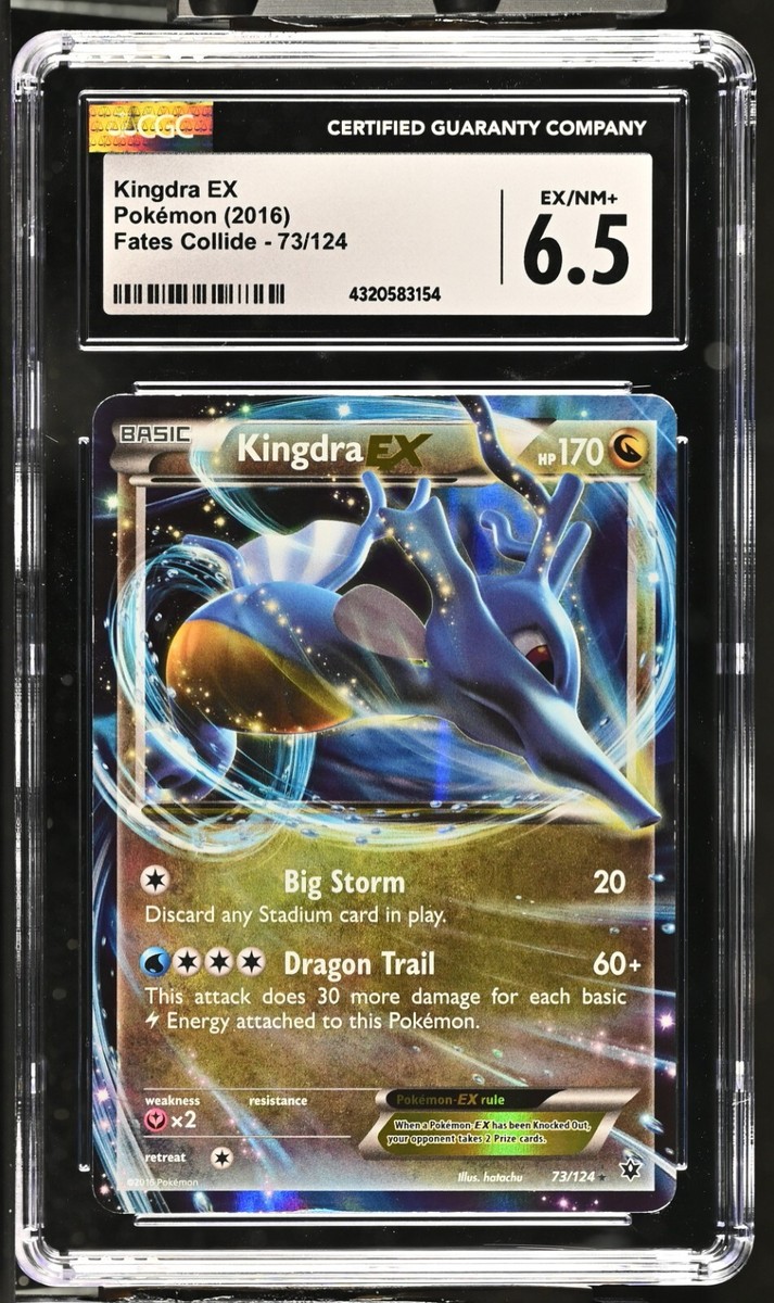 CGC Graded 6.5 EX/NM+ Kingdra EX 73/124 Fates Collide Pokemon Card