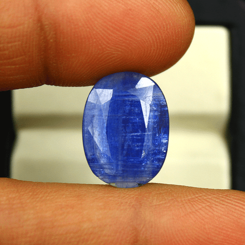 Certified 13.48 Cts Natural Blue Kyanite Untreated Oval Faceted Cut Gemstone - Picture 10 of 13