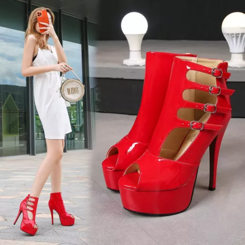 Stivaletti fibbie tacchi uomo drag queen travestito tagliati scarpe da donna fantastiche - Foto 16 di 23