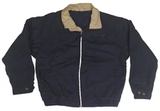 Used Cintas 366 Uniform Large Navy Work Jacket Insulated Coat #4