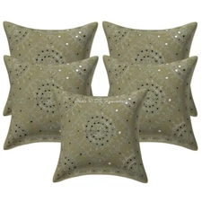 Cotton Decorative Throw Pillow Covers Embroidered 40x40 cm Mirrored Set Of 5