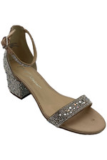 Betsey Johnson Women's Mari Block Heel Evening Sandals Champagne