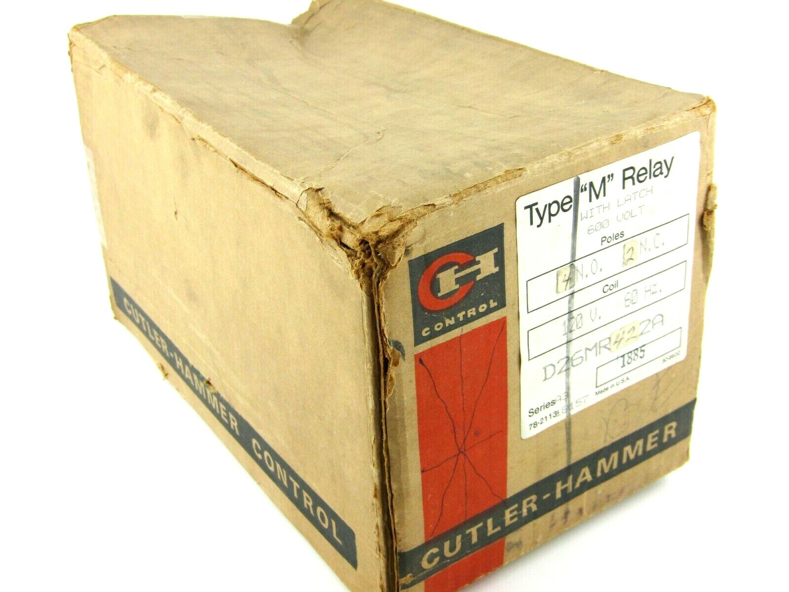 NEW Cutler Hammer D26MR422A Type "M" Relay, With Latch, 600 Volt, 120V/60Hz