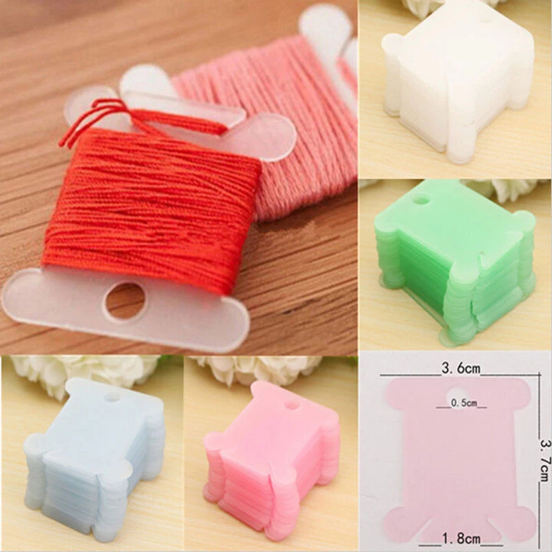 Plastic Thread Bobbins for Cross Stitch Embroidery Floss&Craft Storage 100PCS - Image 3 of 3