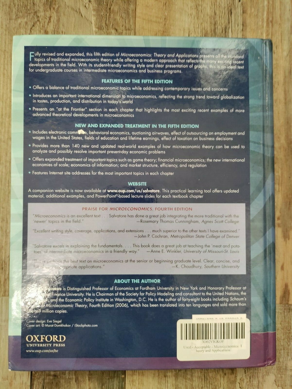 Microeconomics : Theory and Applications by Dominick Salvatore (2008,  Hardcover) 9780195336108 | eBay