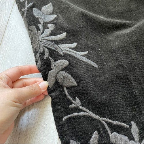 Cambio Corduroy pants floral embroidered womens Brown (size 12) riding boho folk - Picture 8 of 9