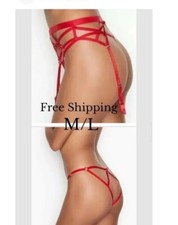 Victoria's Secret Red Garter Set M/L L Panty