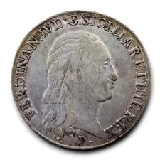 Naples Ferdinand IV Bourbon plate 120 grain 1798 shiny metal
