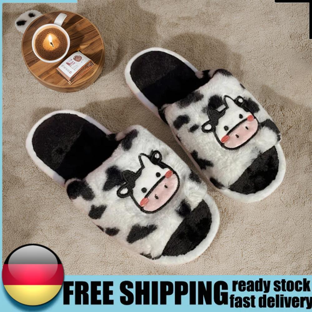 APL Pantofole comode da interno sfocate peluche mucca latte ciabatte per autunno inverno
