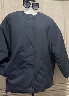 HYKE NYLON OXFORD COLLARLESS BIG JACKET