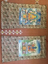 2 Old Shakyamuni Buddha And Medicine Buddha Tibetan Thangkas W/Brocades Unique