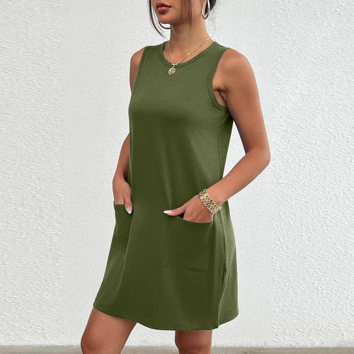 Summer Womens Sleeveless Sundress Short Beach Vacation Tank Dresses With Pockets - Bild 7 von 54