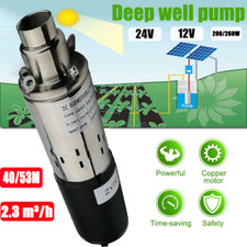 ZYIY 12V/24V Solar Submersible Water Pump Deep Well Pump Home 200W/260W Black