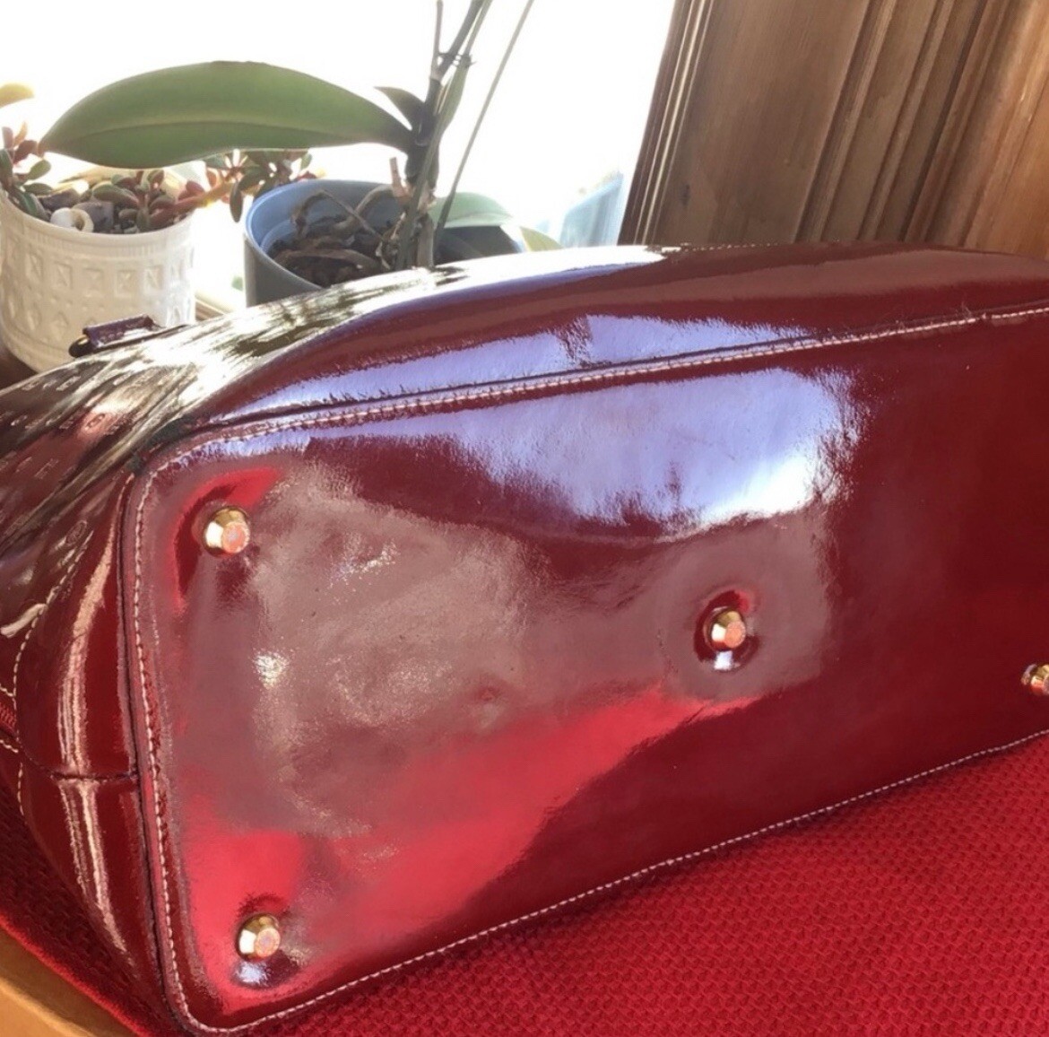 Arcadia Ruby Red Dome Style Extra Large Satchel/b… - image 3