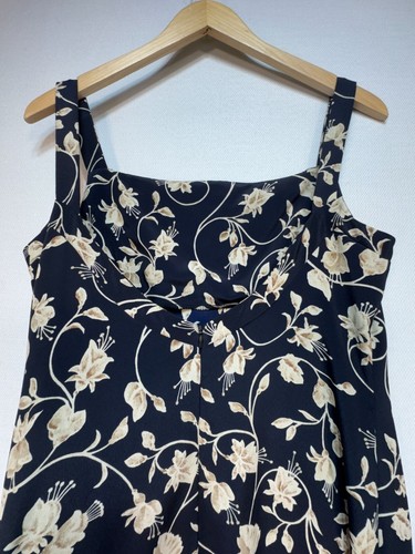Vintage Rampage Womens Maxi Sheath Dress Sze 11 Black Floral Slits 90s Y2K - Picture 13 of 16