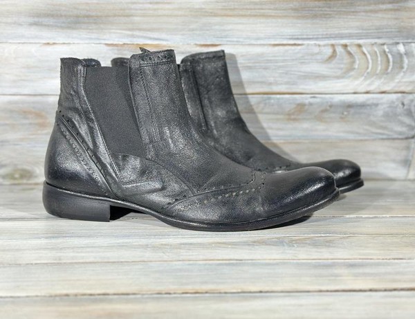 Men Baldinini Boots Black Leather 43