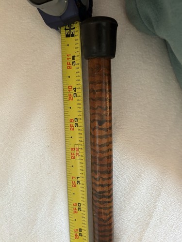 Vintage Rare Antique Wooden Zebra Striped Shaft Walking Stick Cane - No Res! - Picture 17 of 18