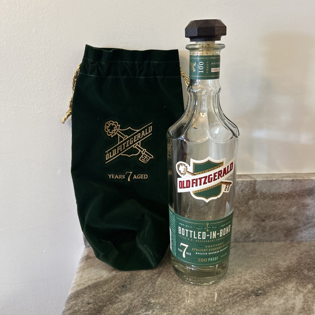 Old Fitzgerald 7 Year Empty Bottle Unrinsed 1st 2025 Rare Bag