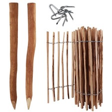 5 m Complete Set Picket fence 60 cm high Slat set width 4-6 cm with 5 Wooden pos
