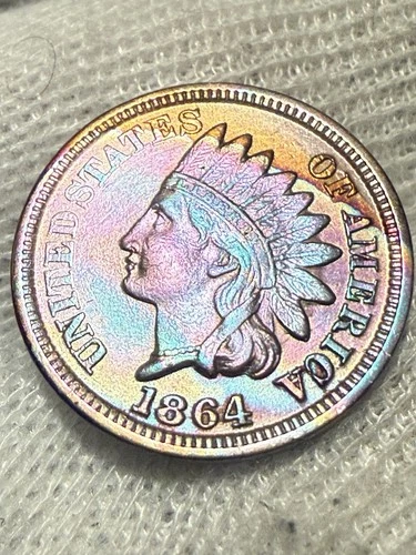 1864 INDIAN HEAD CENT CHOICE BU STRONG STRIKE! High Grade Toned