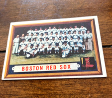 1957 Topps #171 Boston Red Sox team card w. Ted Williams Jackie Jensen Piersall