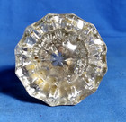 Vintage 12 Point Victorian Era Glass Door Knob - Single Knob/Damaged Brass/Split — photo 2