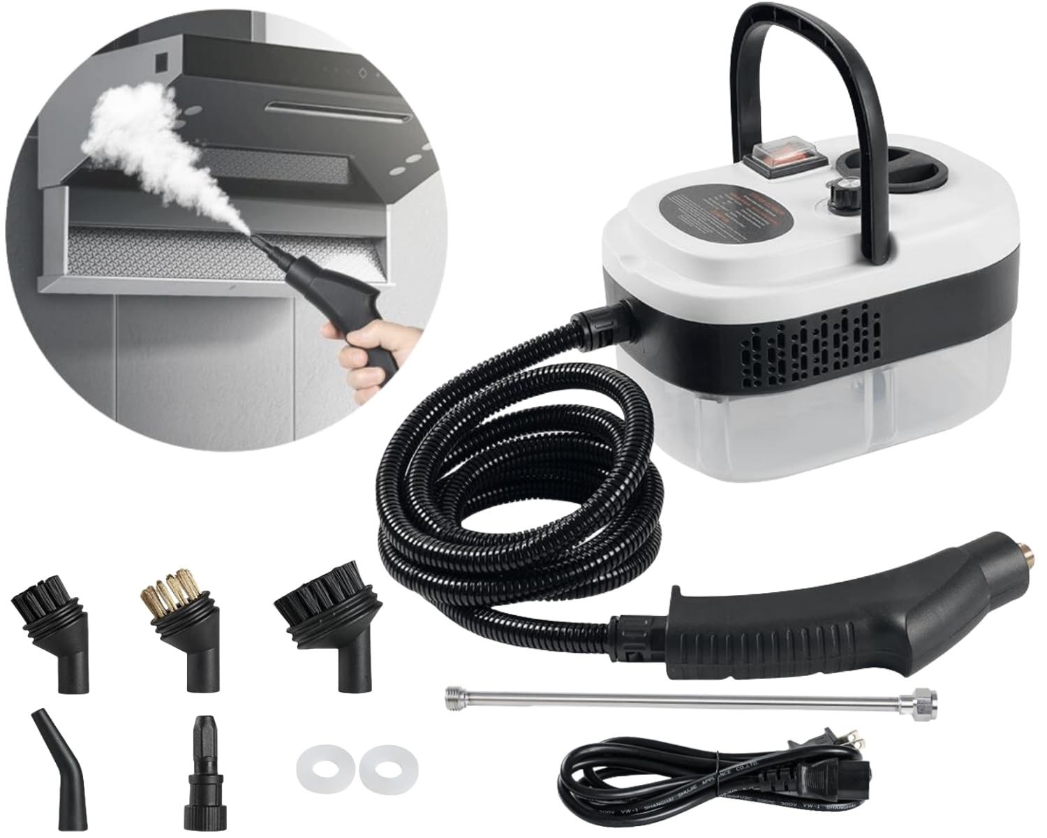 7 in 1 2500W High Pressure Steam Cleaner for Home and Car Detailing-image