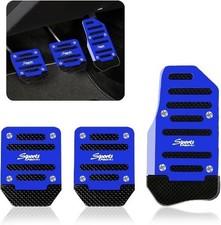 3PCS Car Non-Slip Aluminum Alloy Pedal Pads, Anti-Rubbing Auto Man Color: Blue