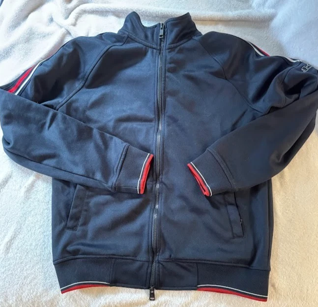 Ben Sherman Men's Golf Track Zip Up Jacket ~ Small ~ Blue~Side Red White Stripes - Image 2 of 4