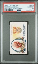 2009 ALLEN & GINTER NAT HEROES MINI #NH29 NELSON MANDELA PSA 10