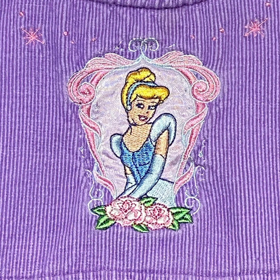 Vintage Disney Classics Girls Purple Corduroy Cinderella Pinafore Dress Size 4T - Image 4 of 4