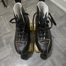 Black Quad Roller Skates Size 39 Yellow Wheels