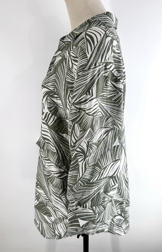 Chico's Women's No-Iron Linen Tunic Blouse Size 4 (US-20) Button Up Palm Leaves - Picture 4 of 9