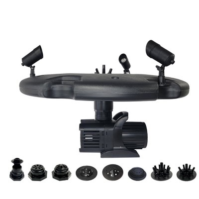 Floating Fountain, 1.5 HP Pump, 100' Cord, 12,500 GPH, 11 Patterns, Color Lights