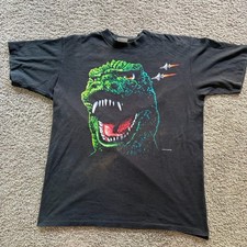 Vintage 1994 Godzilla King of The Monsters Sony Signatures Shirt Black Sz L USA