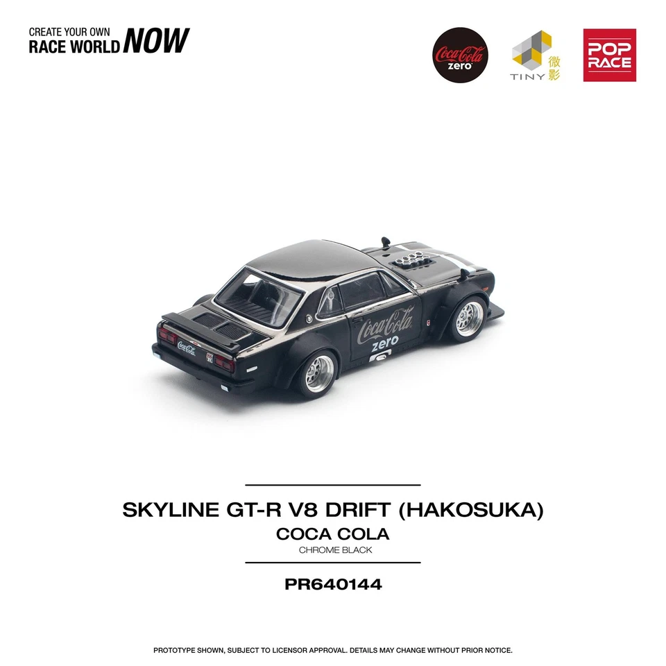 1:64 Nissan Skyline GT-R (KPGC10) Hakosuka V8 -- Coca-Cola - Black -- Pop Race - Image 3 of 4