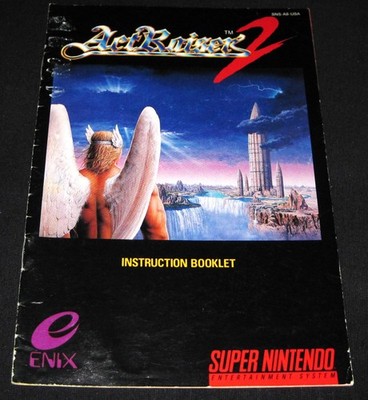 Actraiser 2 - Manual Only (Super Nintendo SNES) Authentic