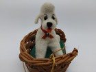 Vintage Wagner Kunstlerschutz West Germany Flocked Poodle in Basket Ornament — photo 3