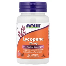 Now Foods Lycopene 20 mg 50 Softgels GMP Quality Assured
