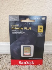 New SanDisk - Extreme PLUS 128GB 4K UHD SDXC UHS-1 Memory Card